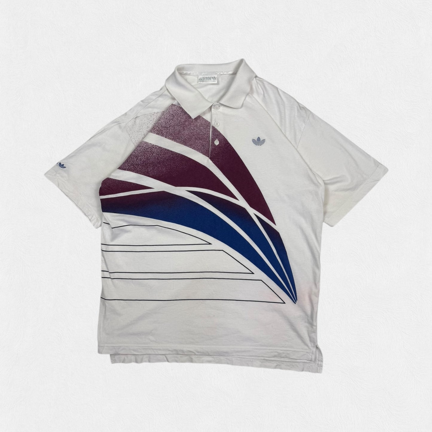 Vintage 90s Adidas originals patterned polo shirt (L)