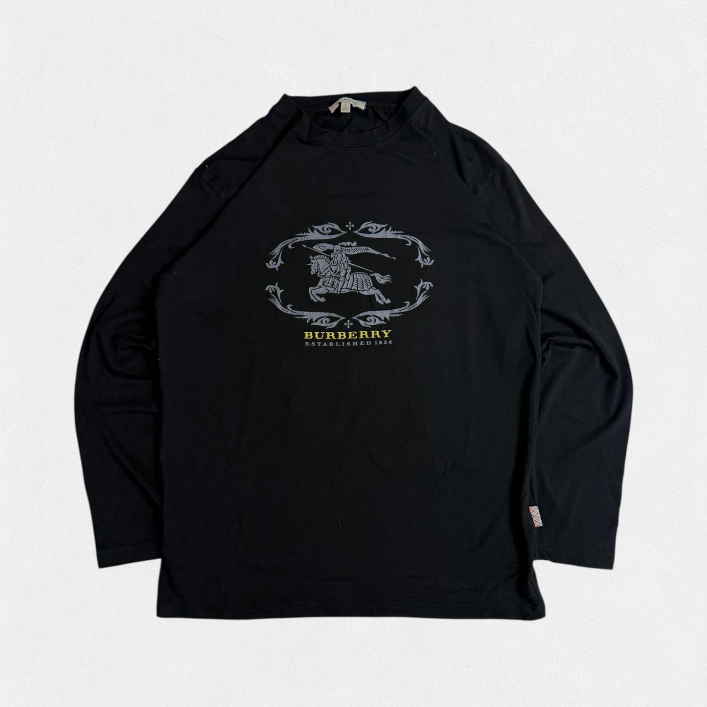 Burberry centre logo long sleeve tee (L)