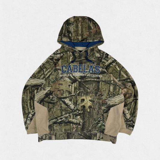 Real tree camouflage spell out hoodie (XL)