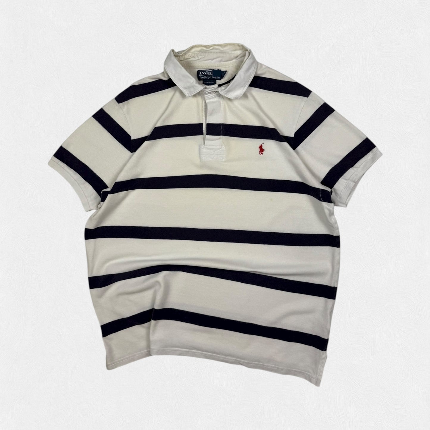 Vintage Polo Ralph Lauren striped rugby polo shirt (XL)