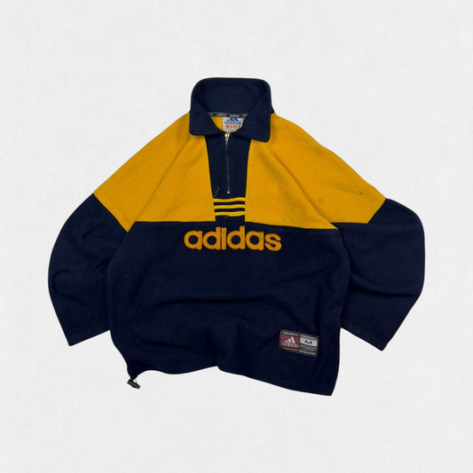 Vintage 90s Adidas spell out quarter zip fleece (XL)