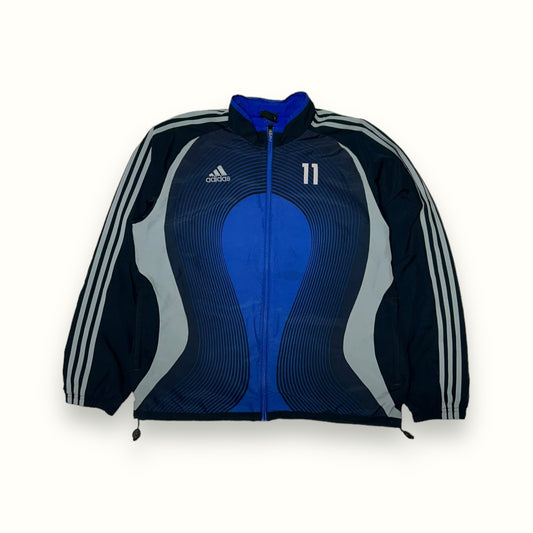 Vintage Adidas football all over print track jacket (XL)