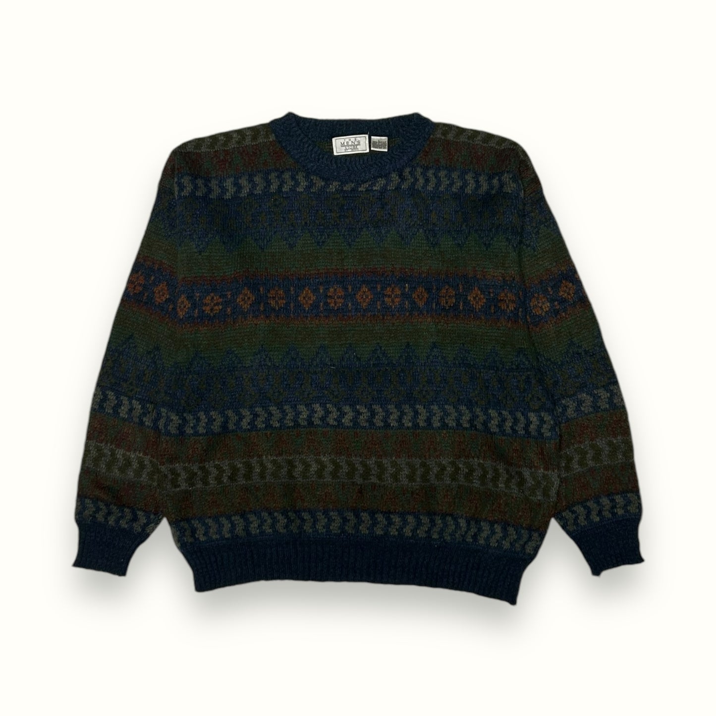 Vintage Abstract grandad knit sweater (L)