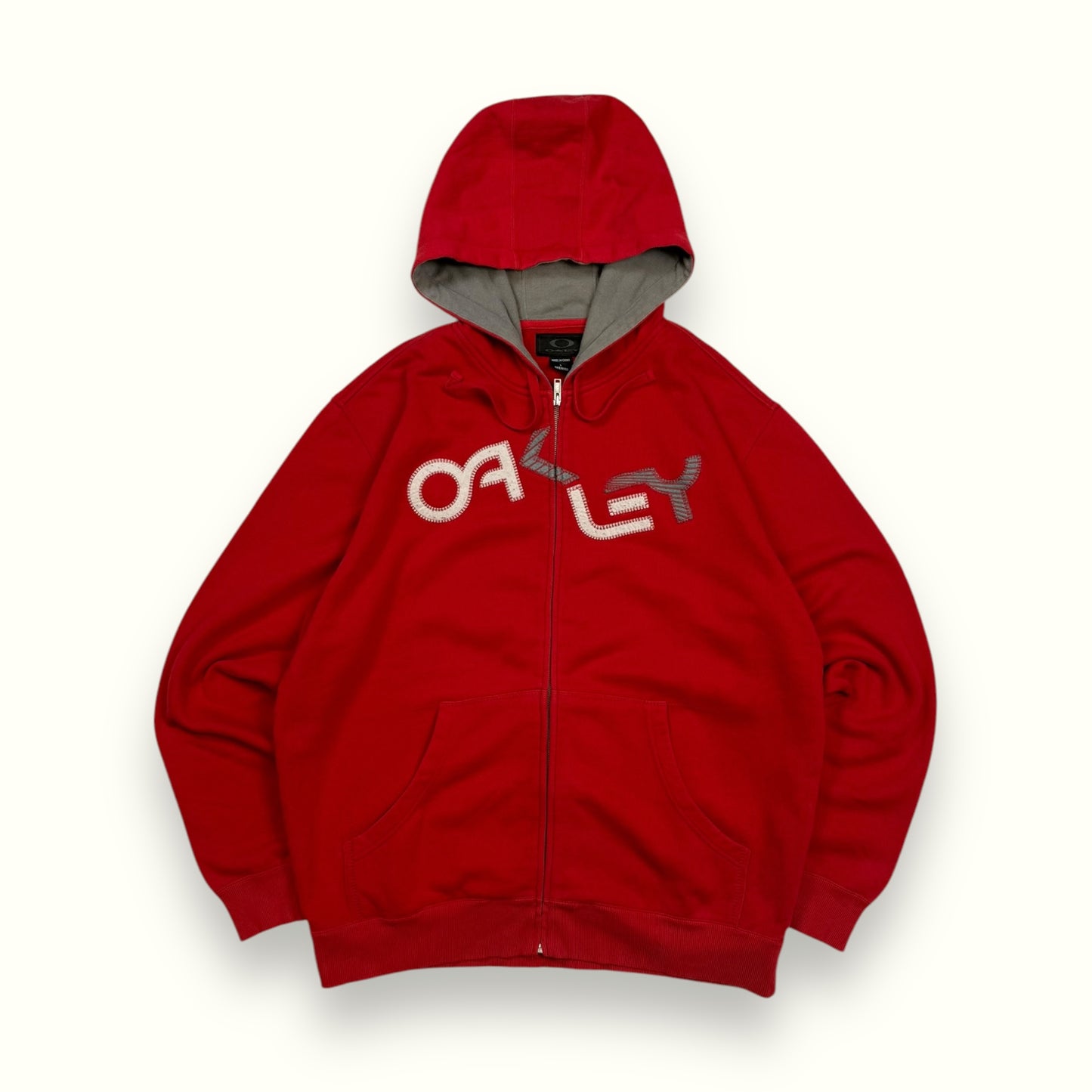 Vintage Oakley spell out zip up hoodie (L)