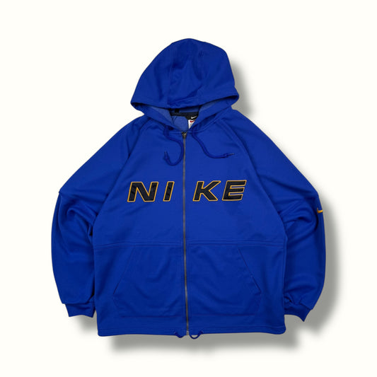 Vintage 90s Nike spell out zip up hoodie (M)