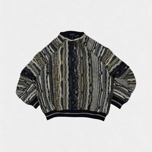 Vintage Coogi style abstract knit sweater (XL)