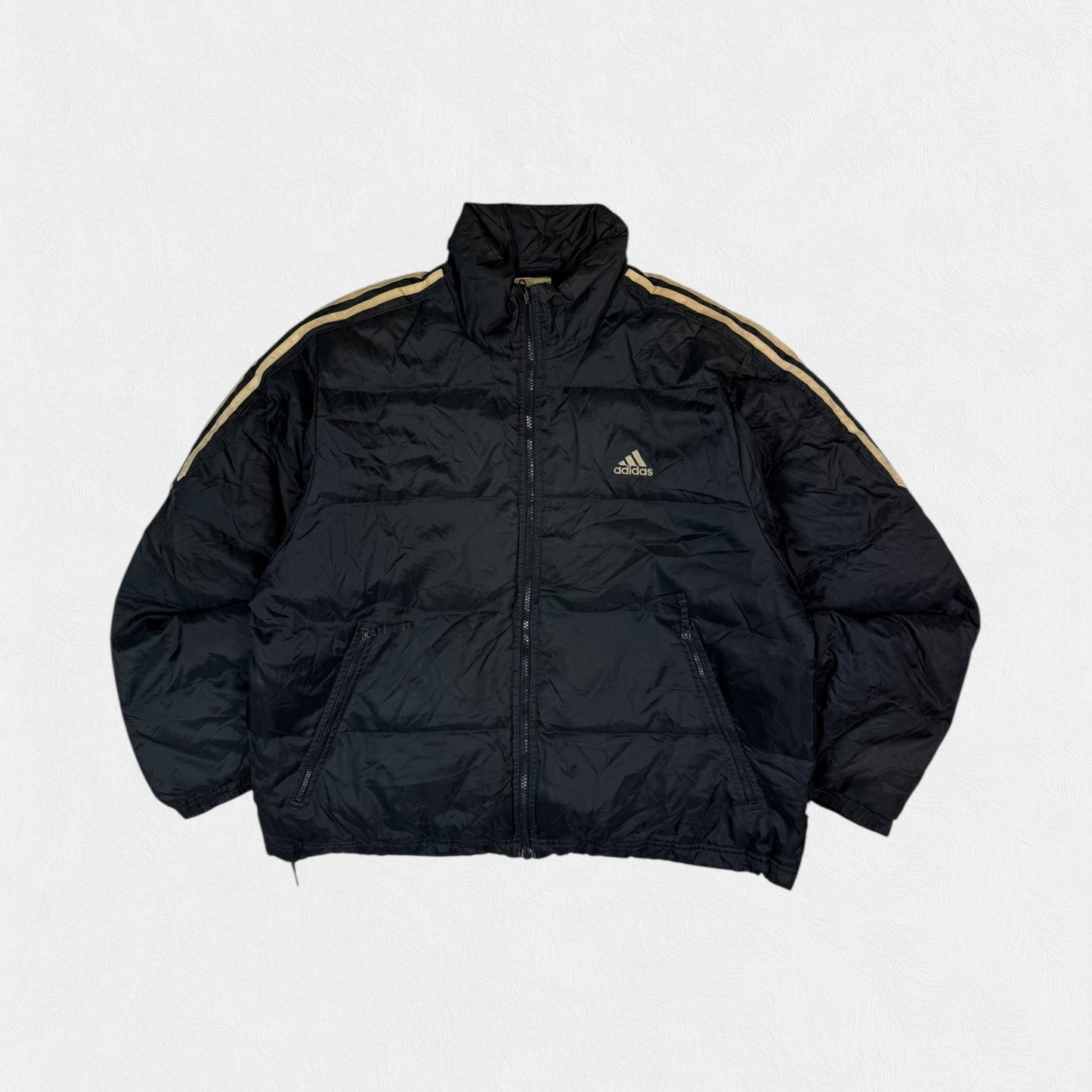 Vintage Adidas side stripe puffer jacket (M)