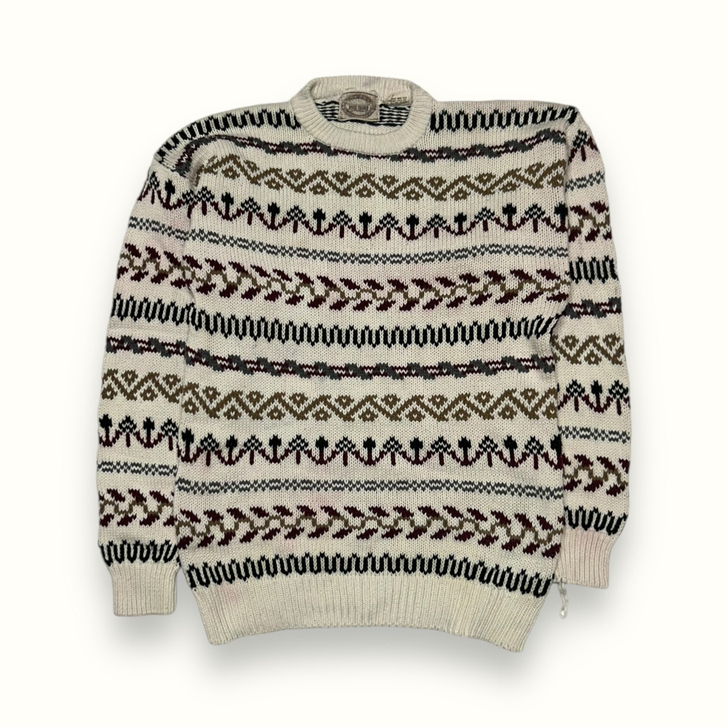 Vintage abstract knit sweater (L)