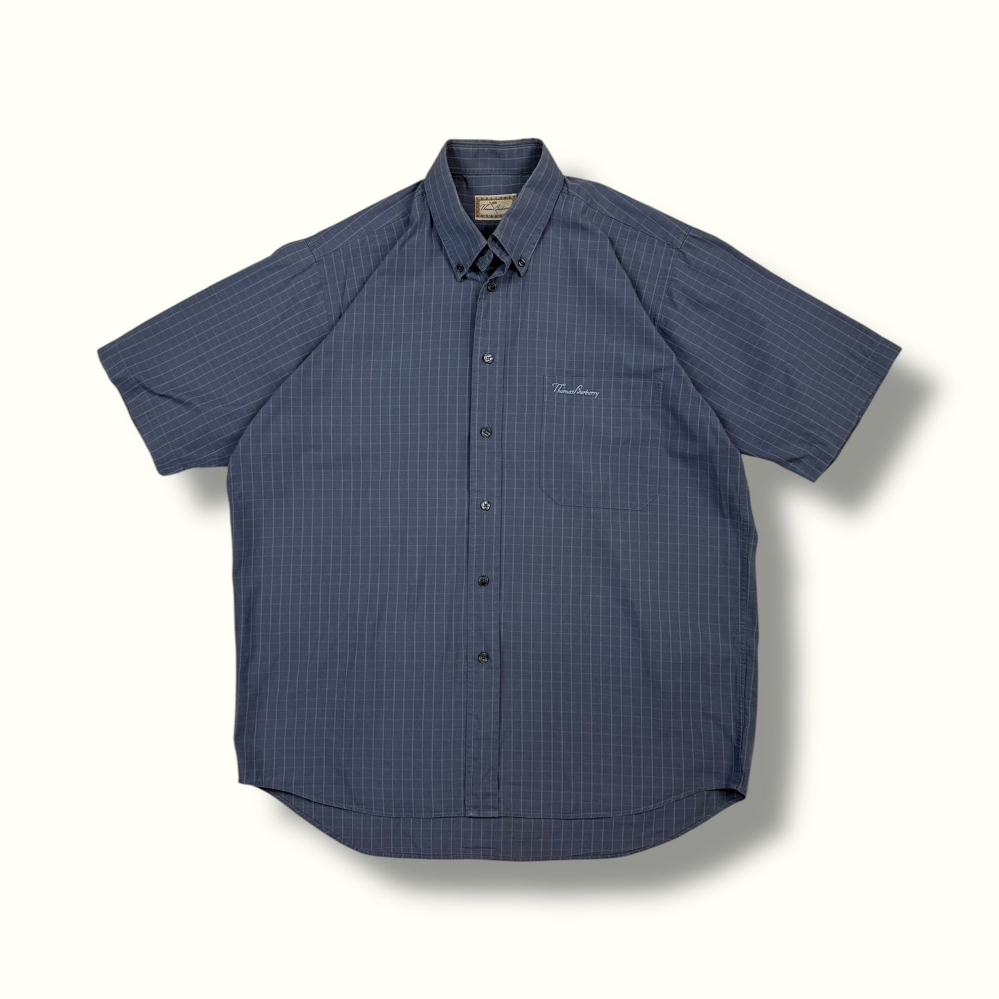 Vintage Thomas Burberry checkered short sleeve shirt (L)