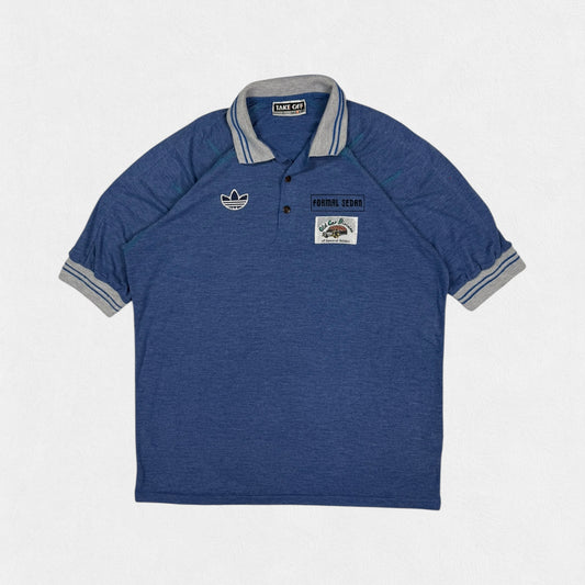 Vintage 90s Adidas Take off old car division polo shirt (M)