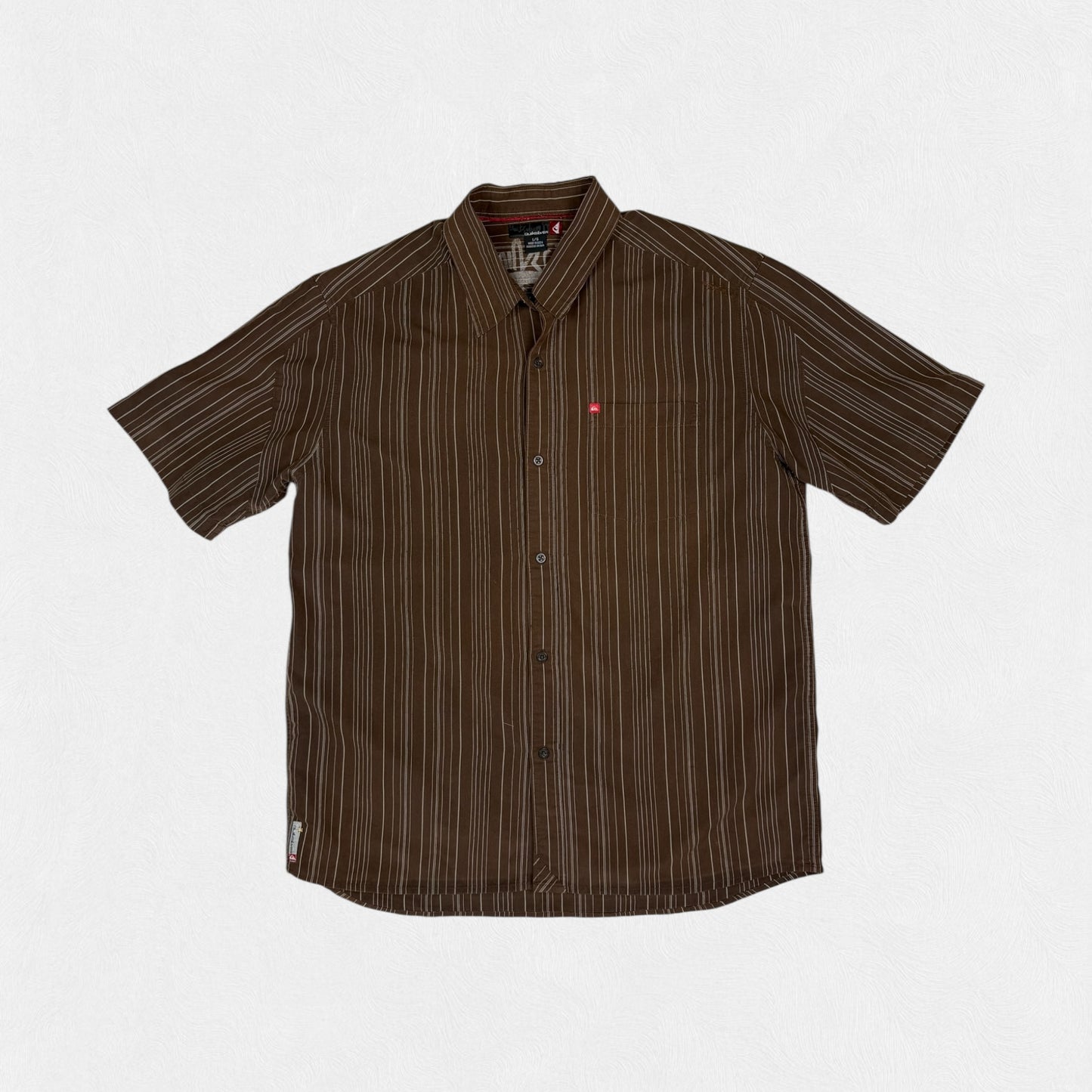 Vintage Quiksilver striped short sleeve shirt (L)