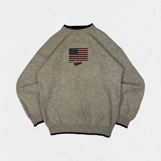 Vintage Woolrich USA flag knit sweater (XXL)