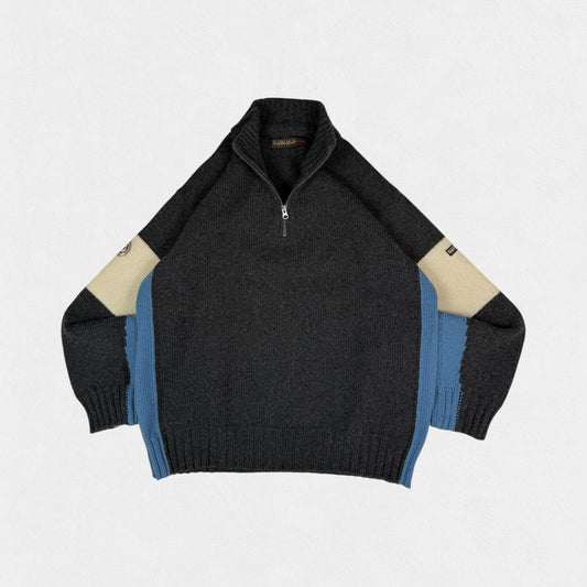 Vintage Napapijri quarter zip wool knit sweater (XL)
