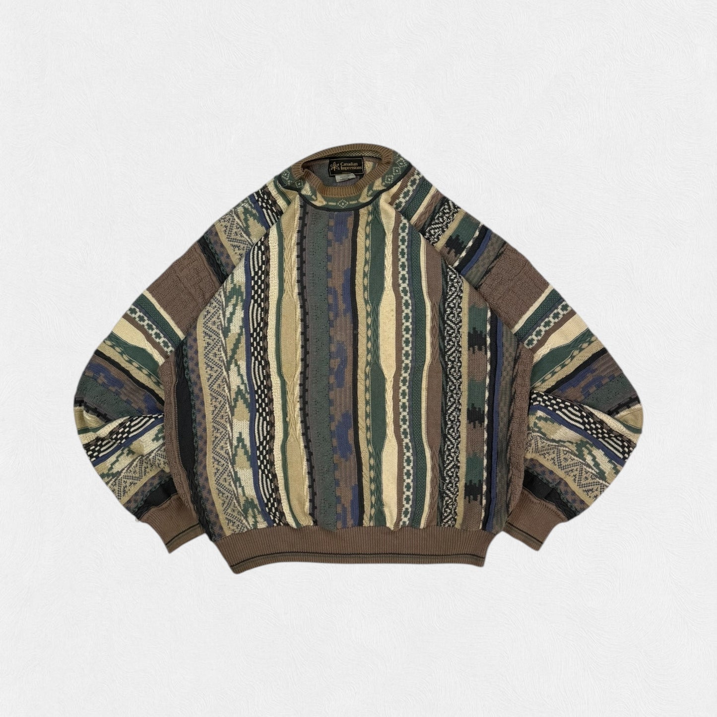 Vintage Coogi style abstract knit sweater (XL)