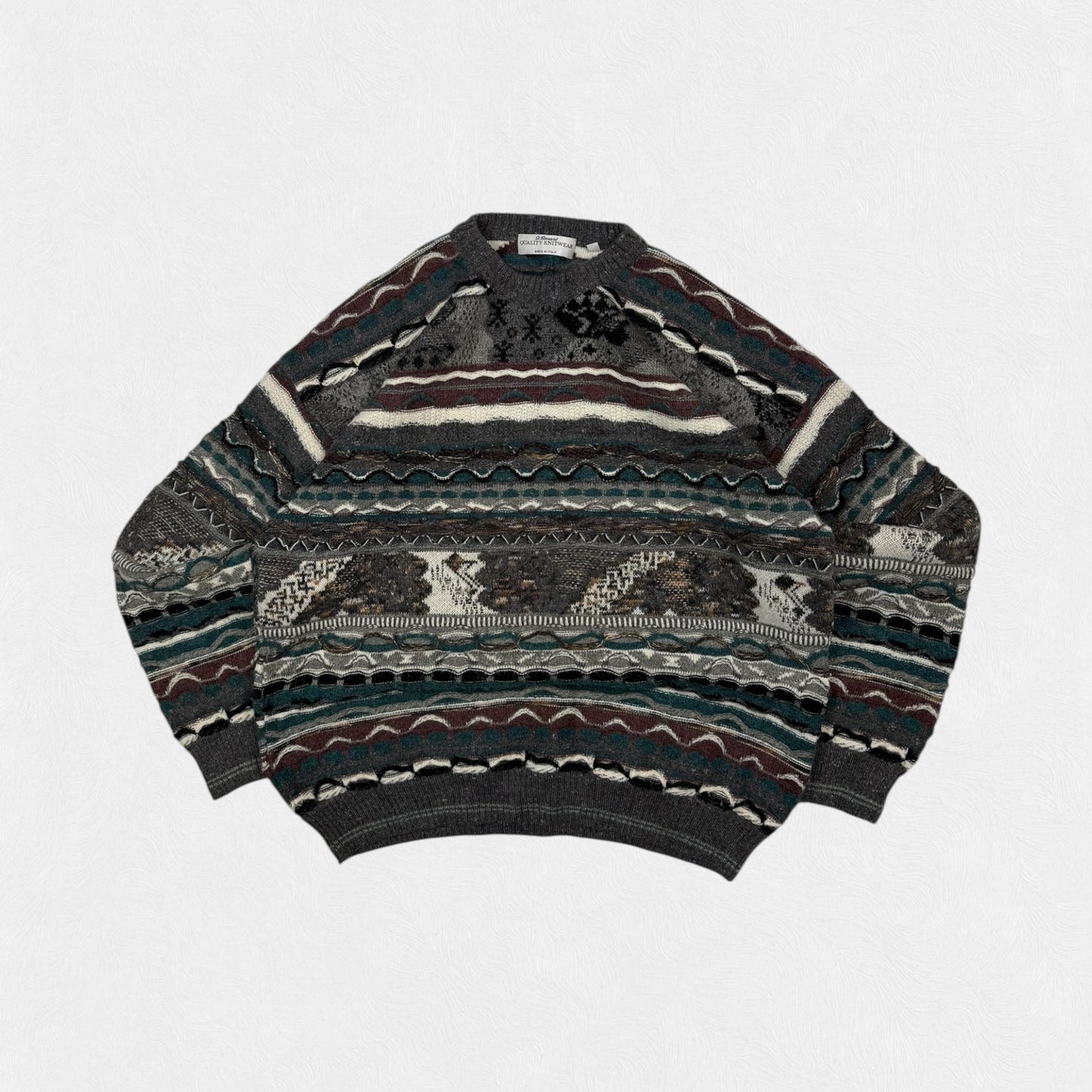 Vintage Coogi style abstract knit sweater (XL)