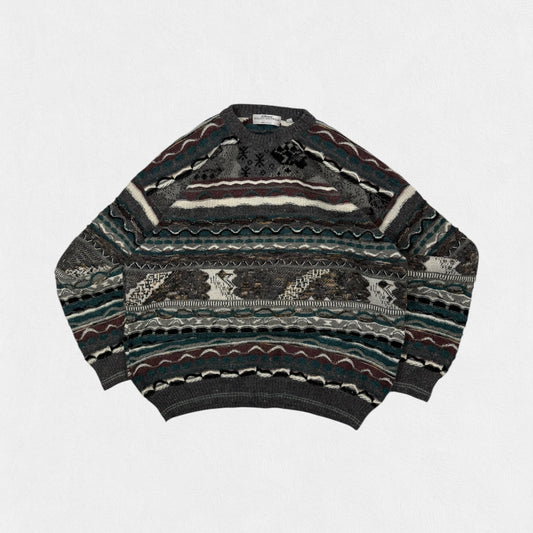 Vintage Coogi style abstract knit sweater (XL)