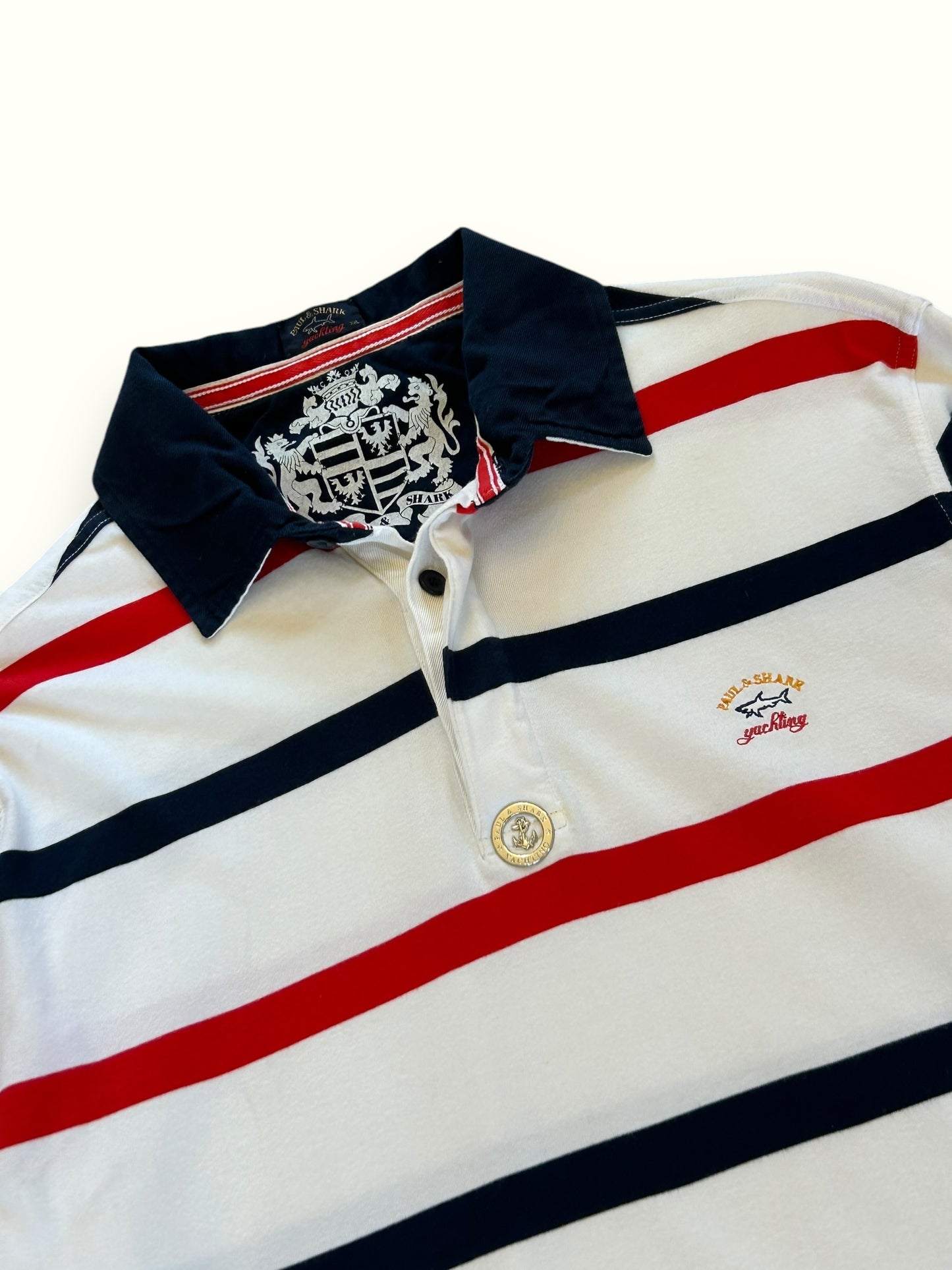 Vintage Paul & Shark long sleeve striped rugby polo (XXL)