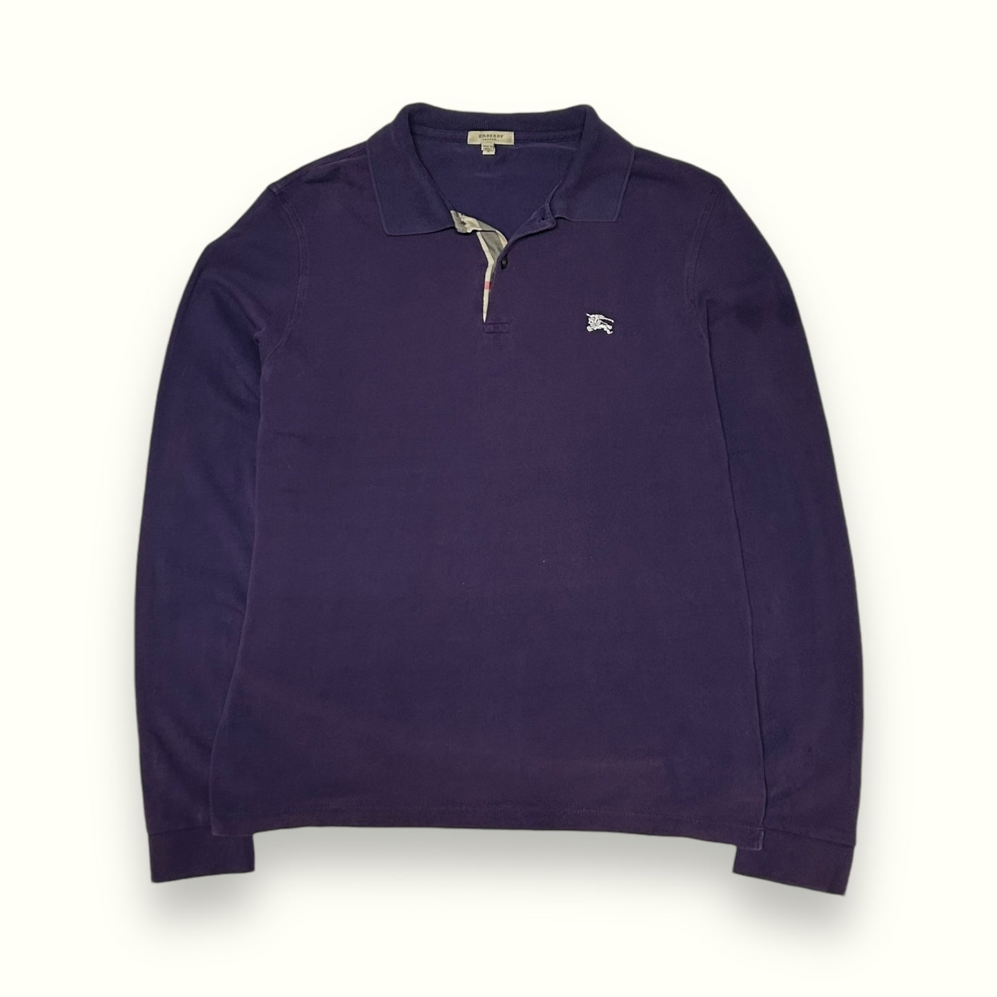 Burberry long sleeve polo shirt (L)