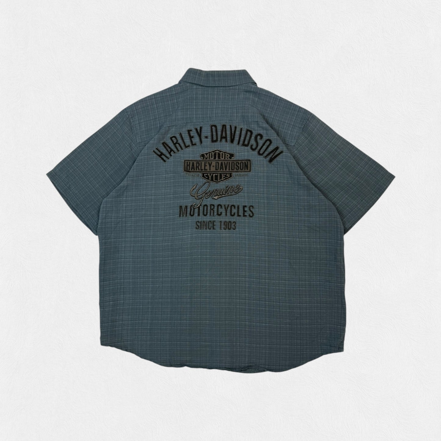 Vintage Harley Davidson checkered short sleeve shirt (XL)