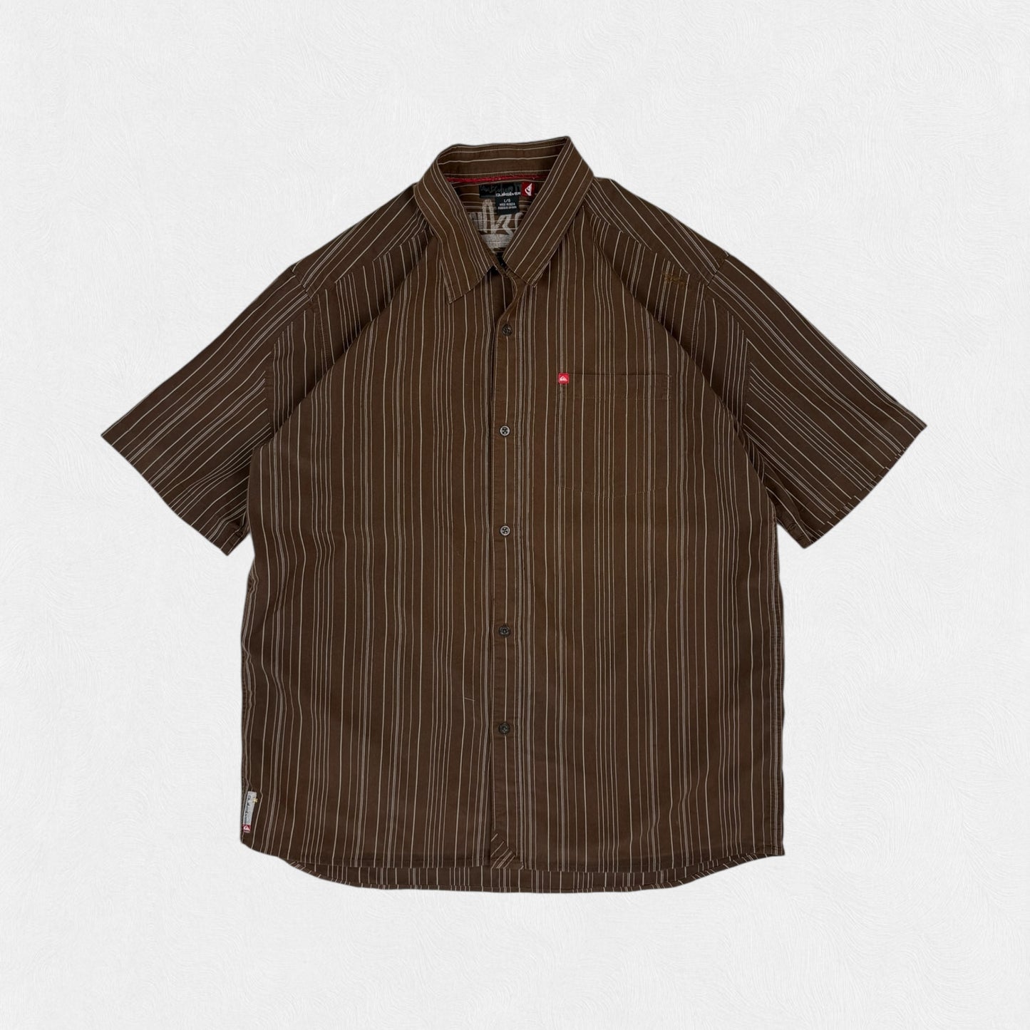 Vintage Quiksilver striped short sleeve shirt (L)