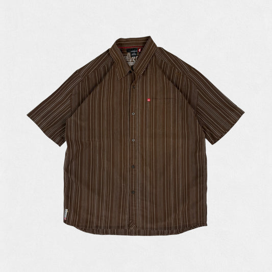 Vintage Quiksilver striped short sleeve shirt (L)