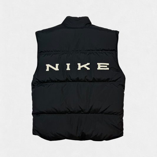 Vintage 90s Nike reversible spell out gilet puffer jacket (M)
