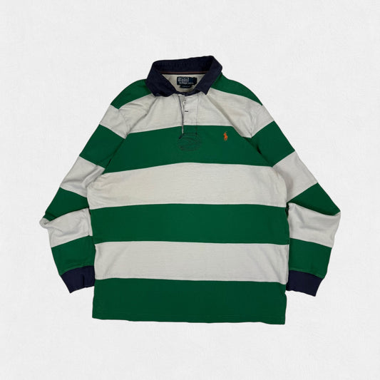 Vintage Polo Ralph Lauren striped rugby polo shirt (XL)