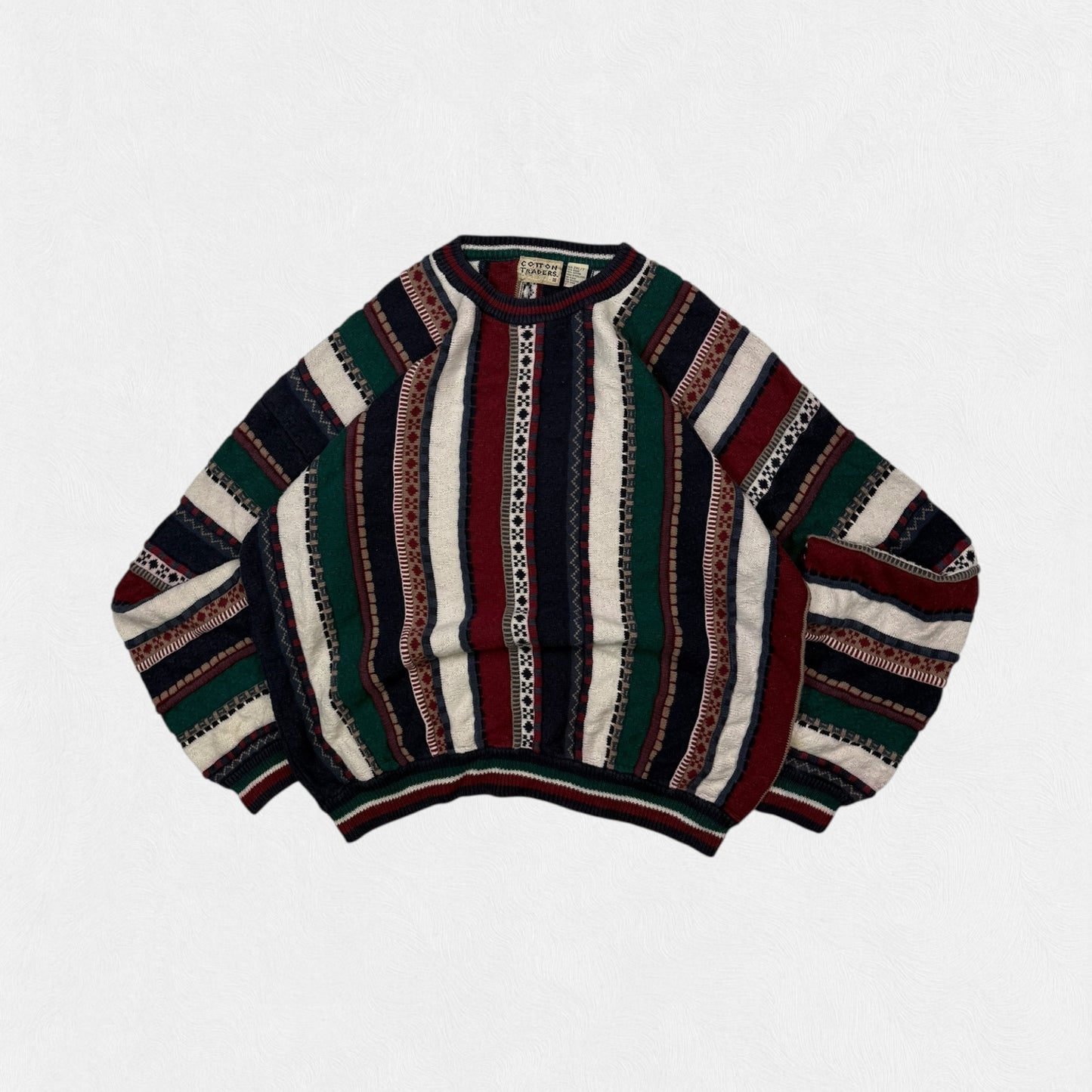 Vintage 90s Cotton Traders coogi style abstract knit (XXL)