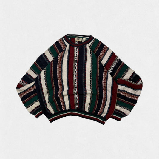 Vintage 90s Cotton Traders coogi style abstract knit (XXL)
