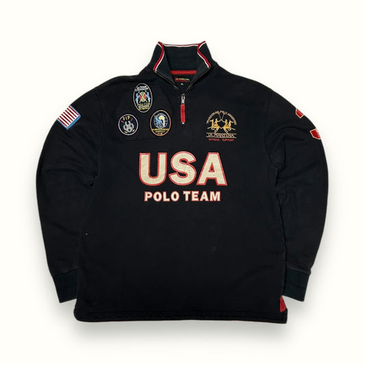 Vintage La Martina USA polo team quarter zip sweatshirt (XL)