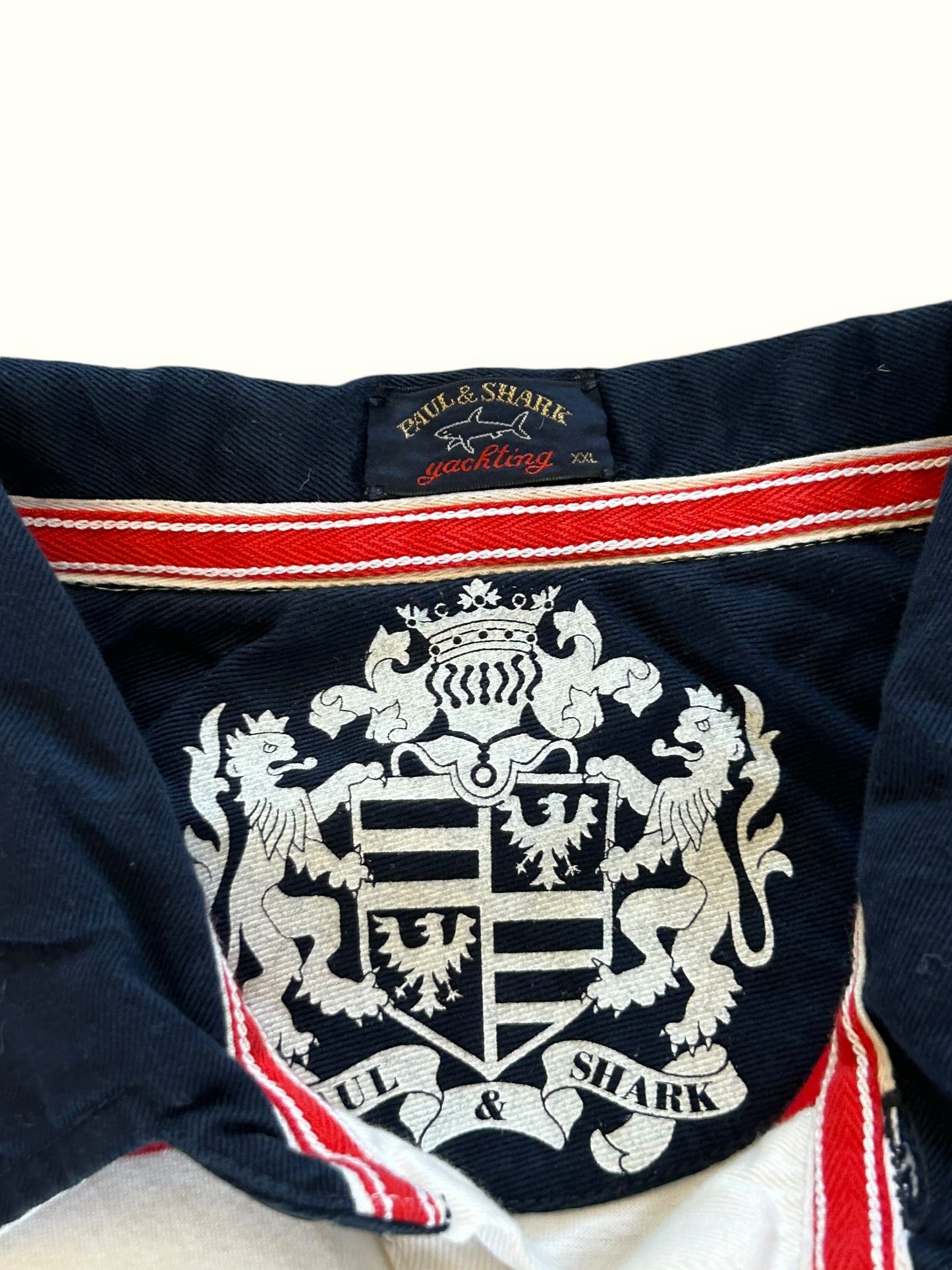 Vintage Paul & Shark long sleeve striped rugby polo (XXL)