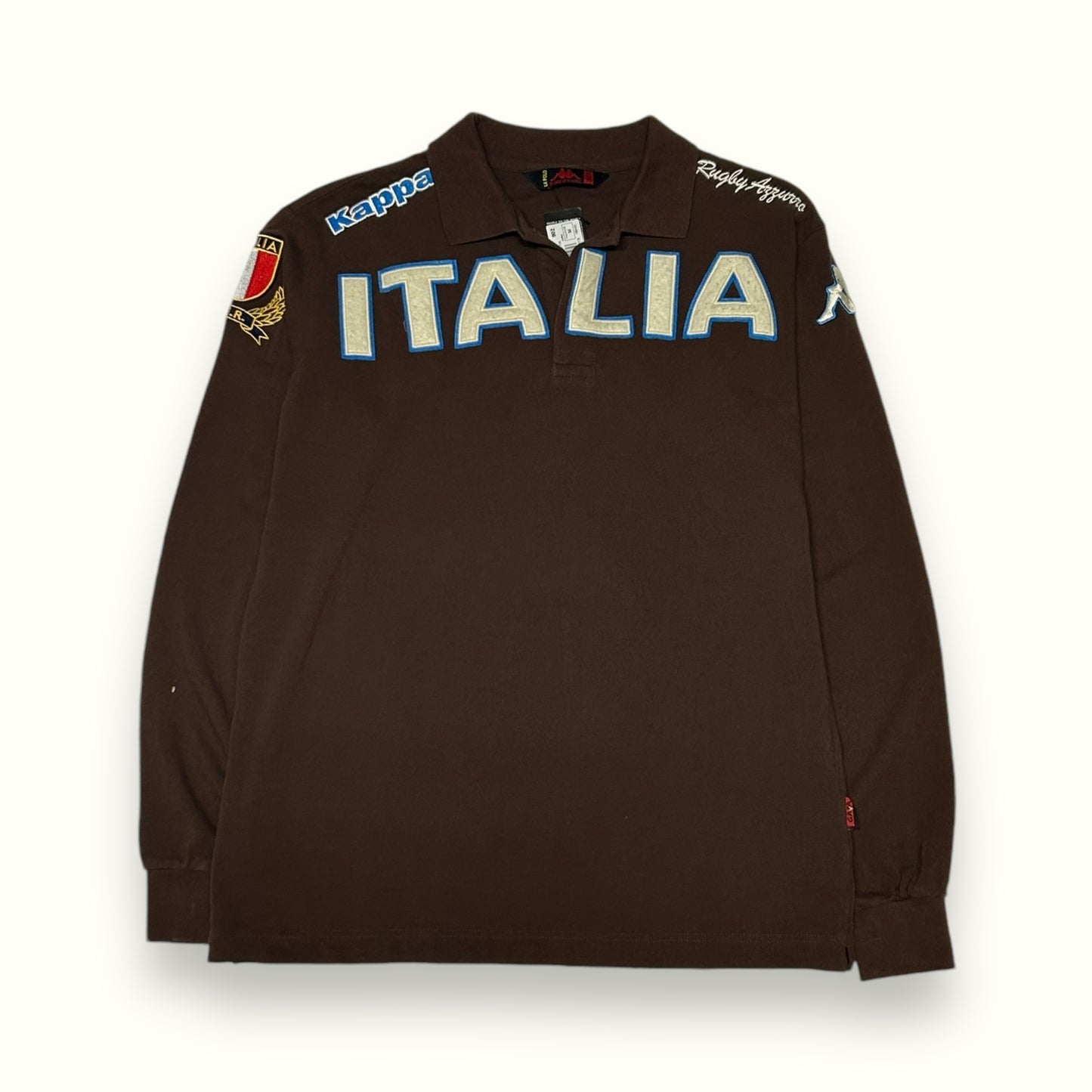 Vintage BNWT Kappa Italy rugby spell out polo shirt (M)