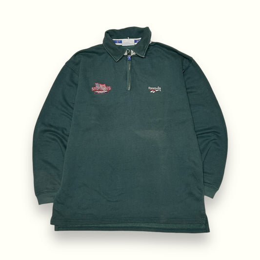 Vintage 90s Reebok quarter zip collared sweatshirt (XL)