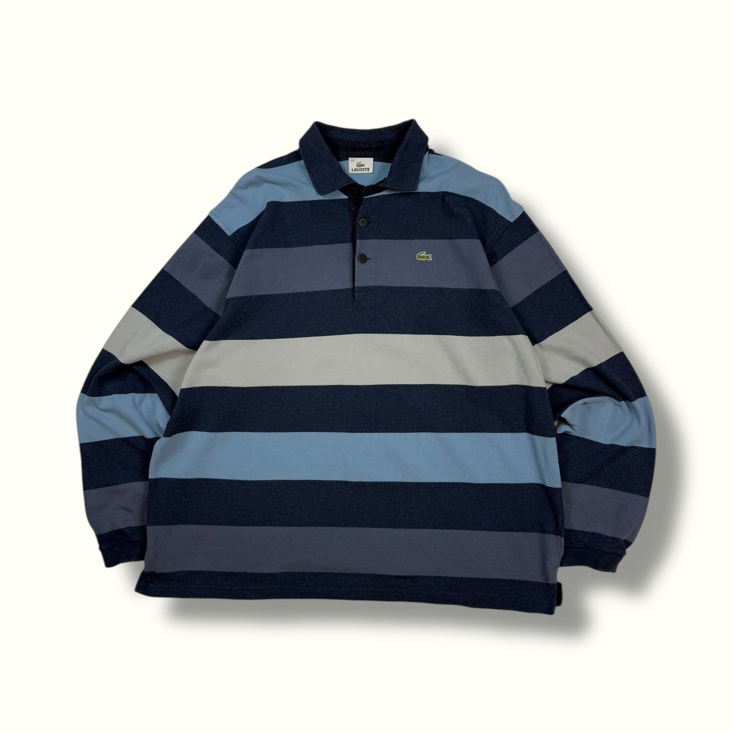 Vintage Lacoste striped long sleeve polo shirt (XXL)