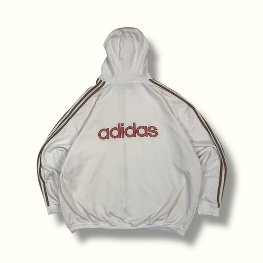Vintage Adidas spell out zip up hoodie (XL)
