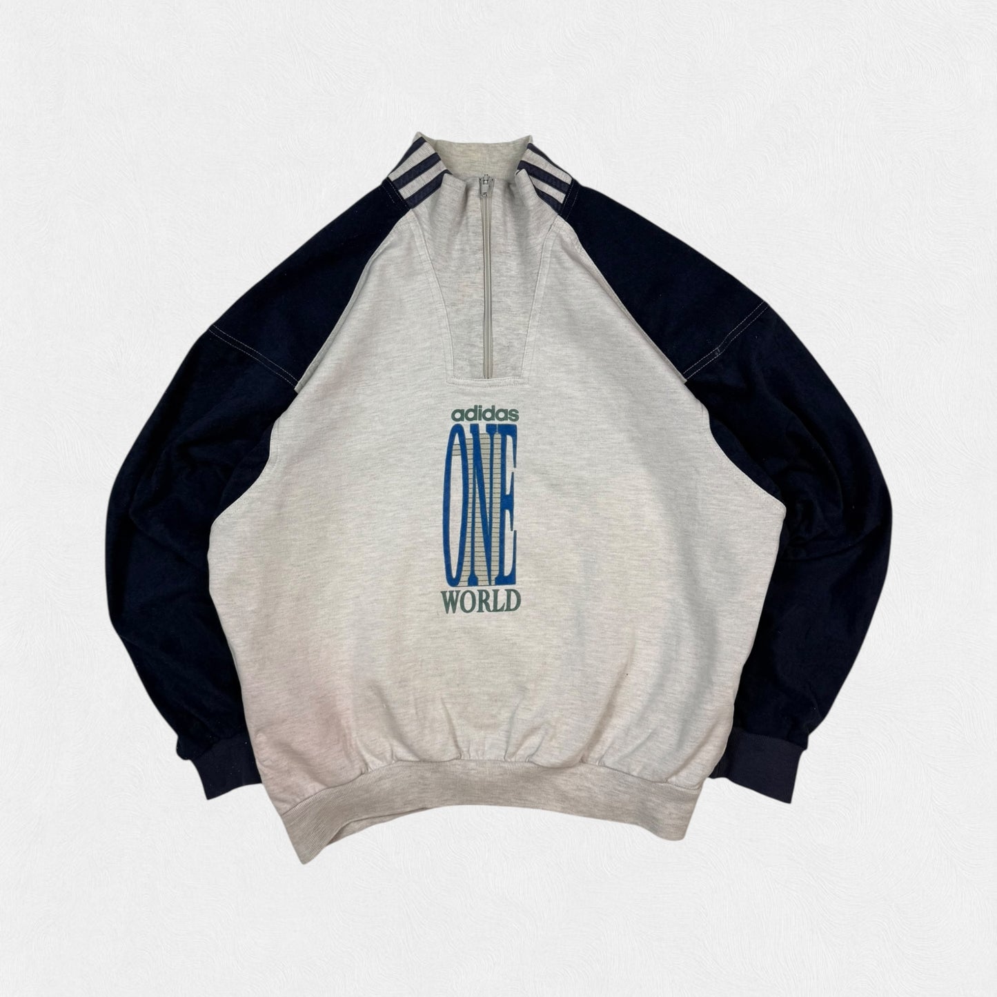Vintage 90s Adidas one world quarter zip sweatshirt (S)