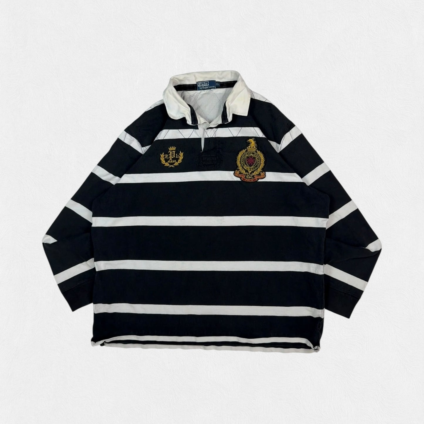 Vintage Polo Ralph Lauren striped rugby polo shirt (XL)