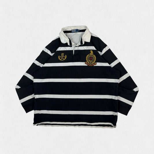 Vintage Polo Ralph Lauren striped rugby polo shirt (XL)