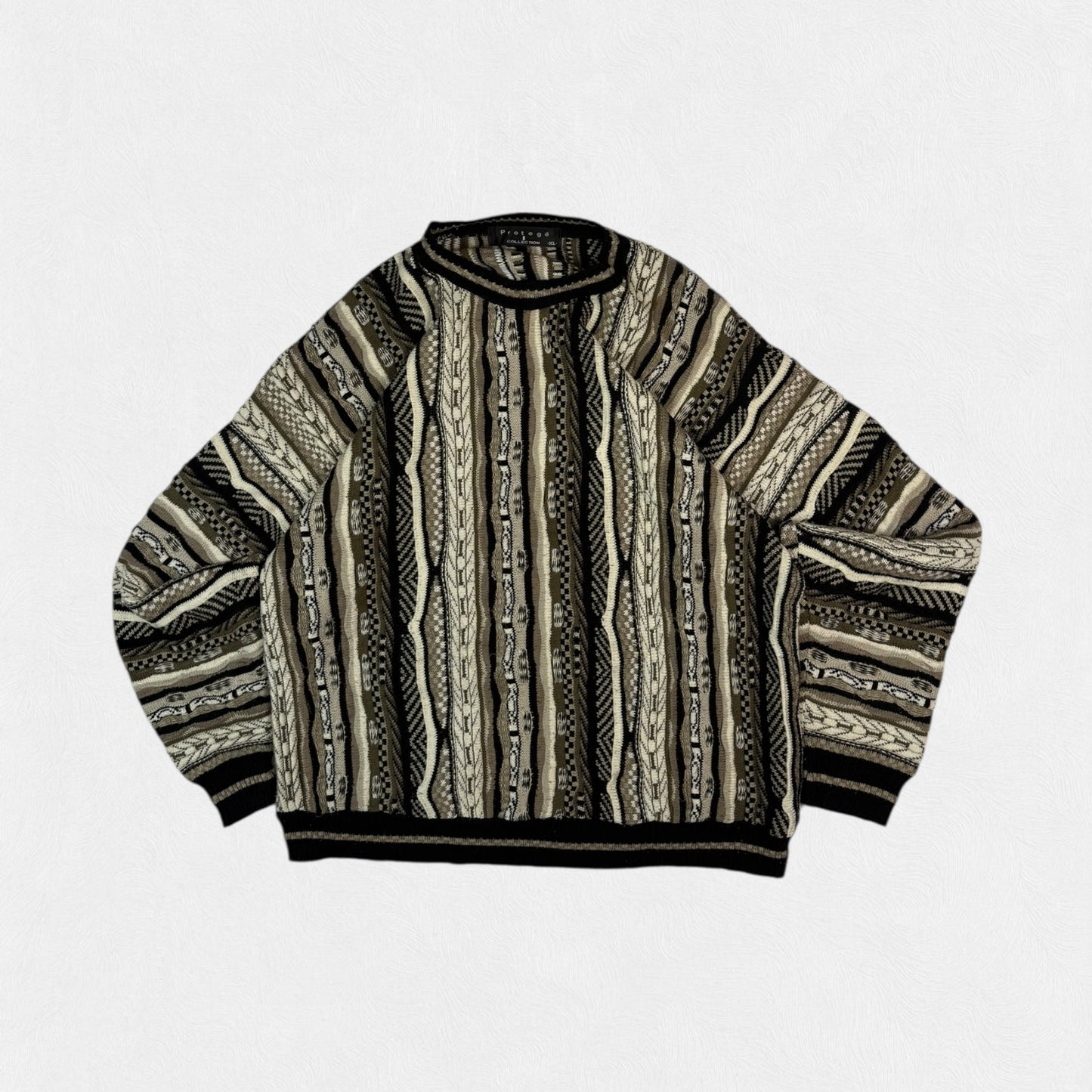 Vintage Coogi style abstract knit sweater (XL)