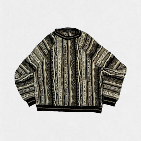 Vintage Coogi style abstract knit sweater (XL)
