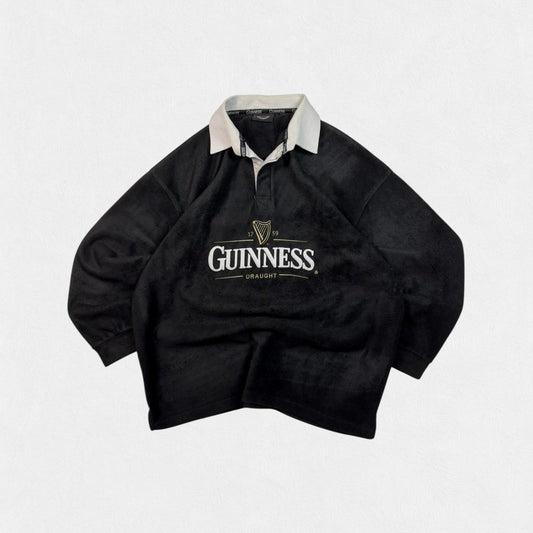 Vintage Guinness spell out fleece rugby shirt (XL)