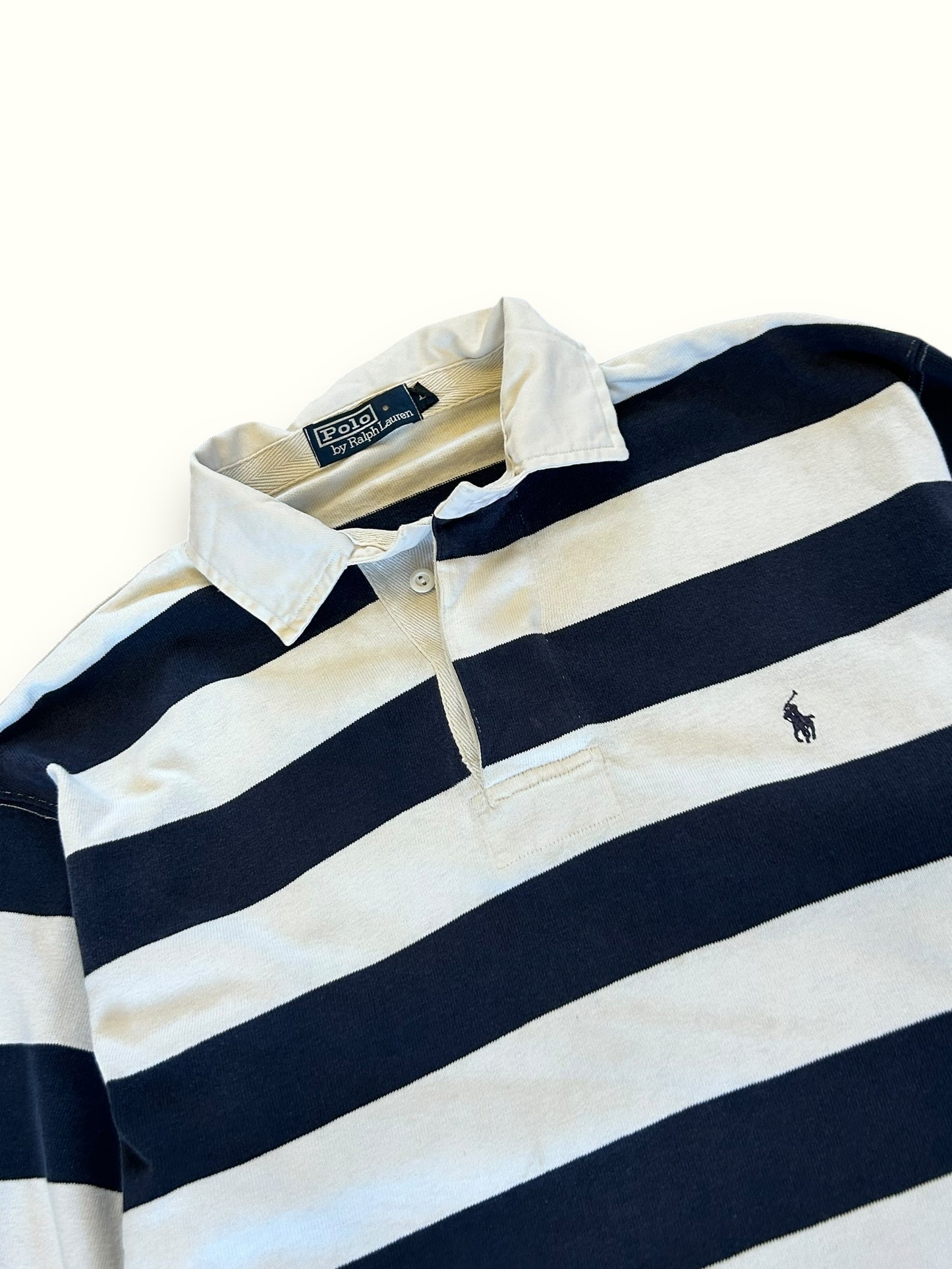 Vintage Ralph Lauren striped rugby polo shirt (L)