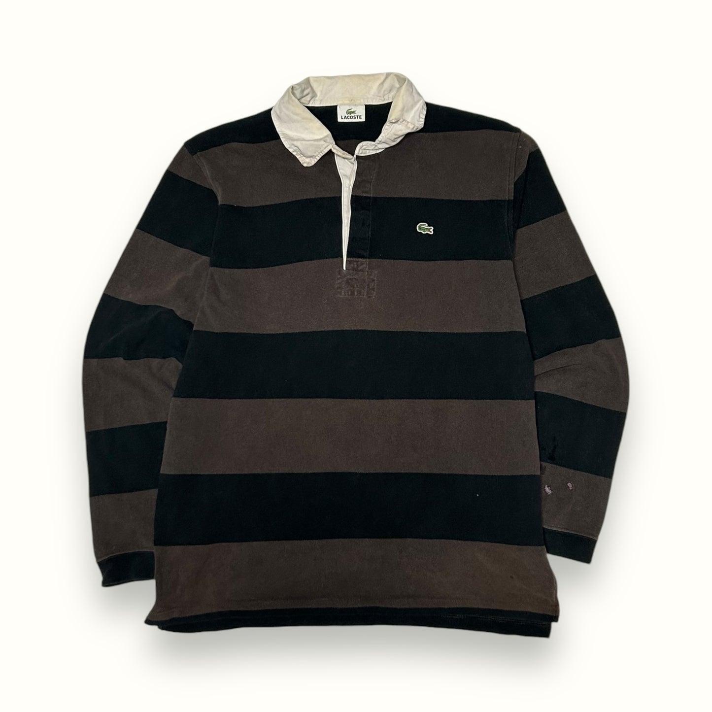 Lacoste striped rugby polo shirt (L)