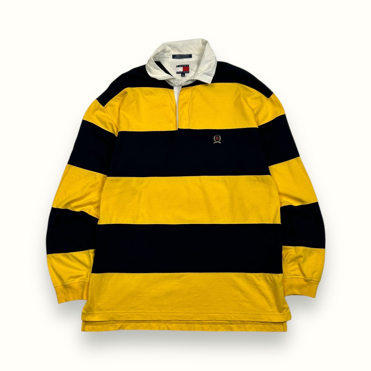 Vintage 90s Tommy Hilfiger striped rugby polo (XL)
