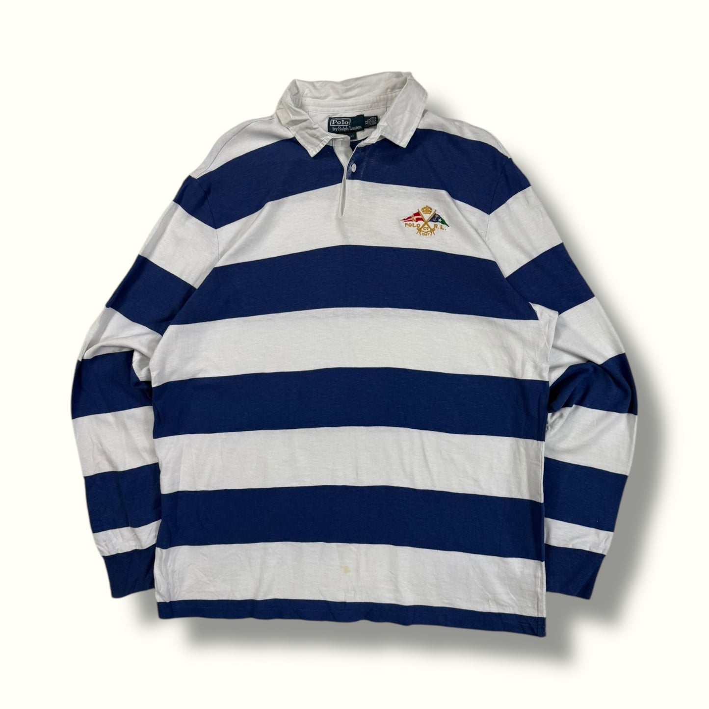 Vintage 90s Polo Ralph Lauren striped rugby polo (XL)