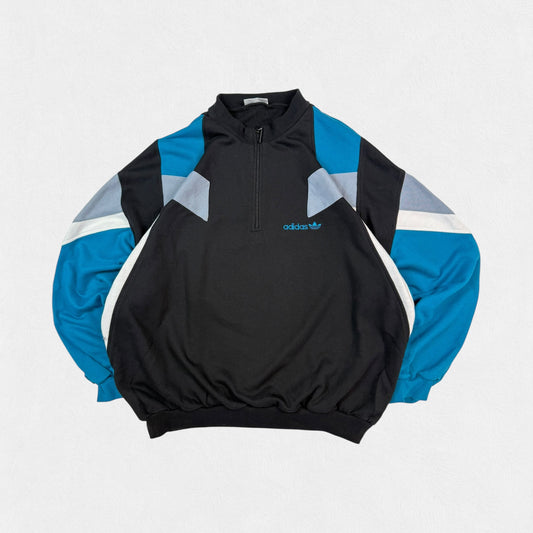 Vintage 90s Adidas originals colour block quarter zip sweatshirt (XL)