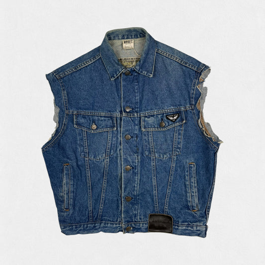 Vintage Avirex USA denim vest jacket (L)