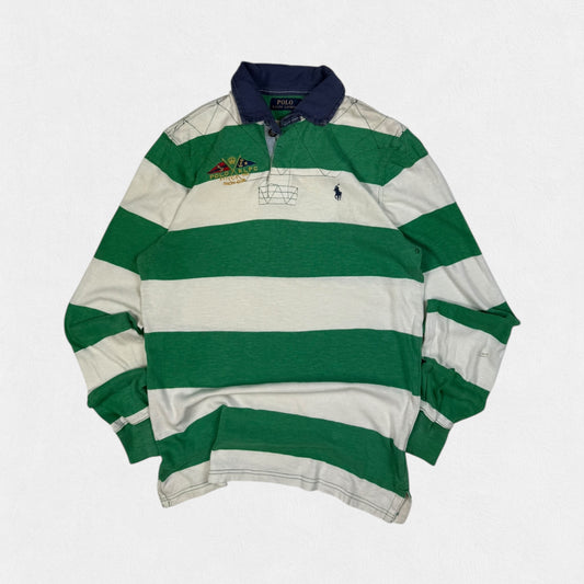 Polo Ralph Lauren yacht club striped rugby polo shirt (S)