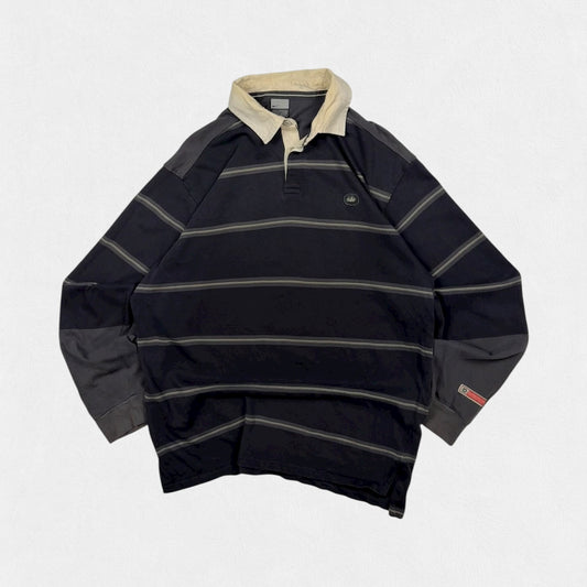 Vintage Nike striped rugby polo shirt (L)