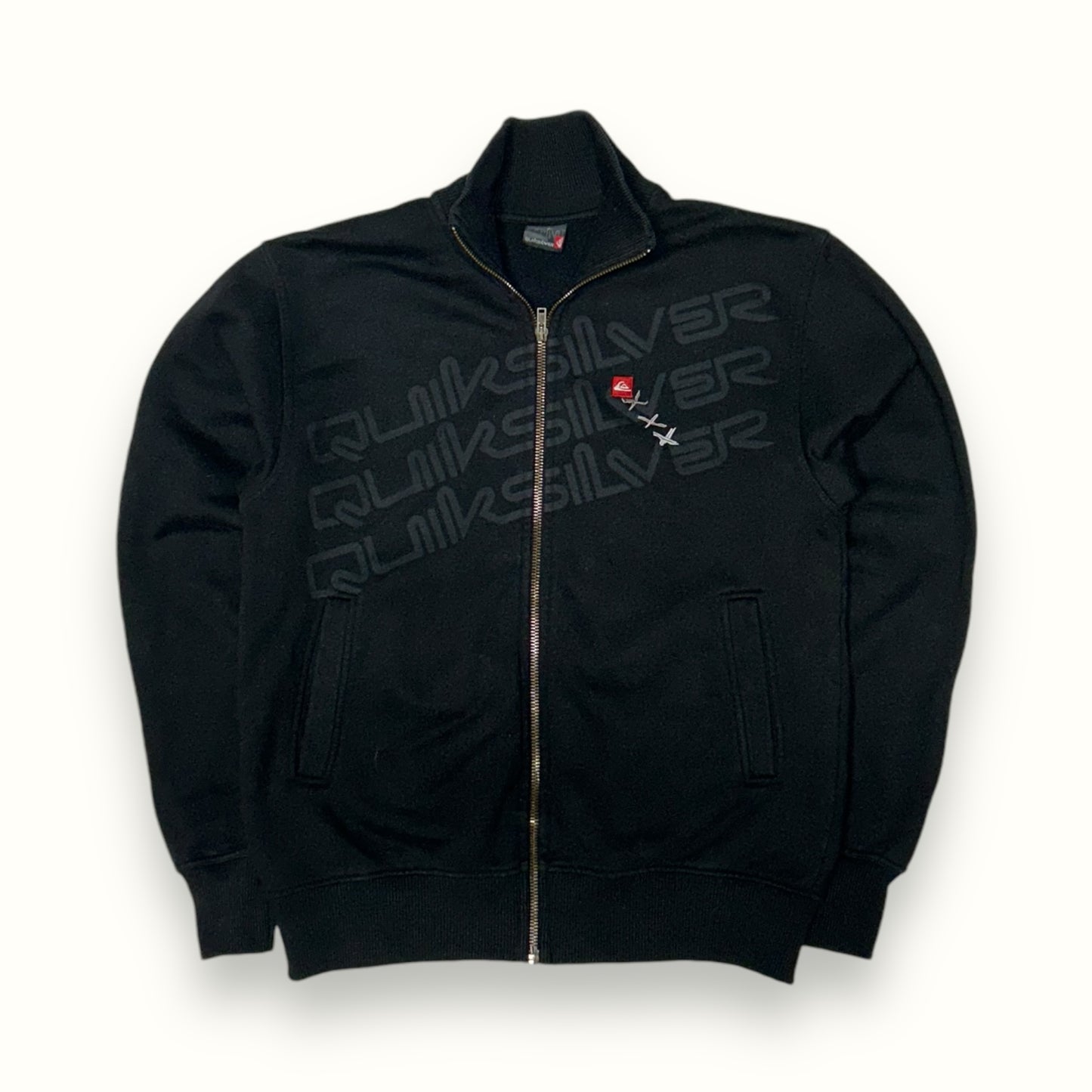 Vintage Quiksilver repeat logo track top (S)